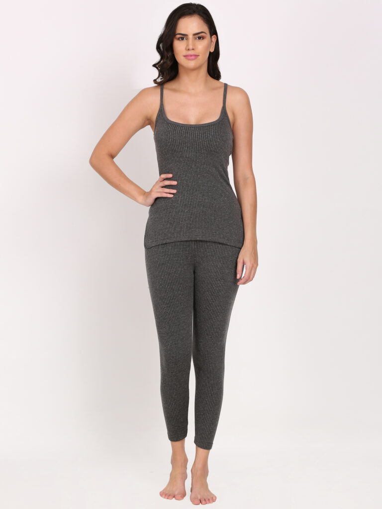 Touch Wool Women's Quilted Thermal Camisole Combo (Upper+Lower)